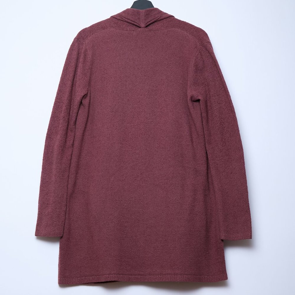 Barefoot Dreams CozyChic Lite Cardigan Maroon Long Open Front Large - Picture 2 of 7